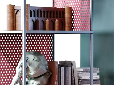 Modern shelf and rack set 834 3D model