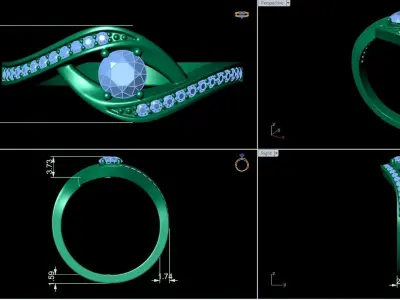Engagement  Ring 3D print model purchase