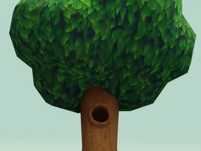Cartoon Tree With Hollow 3D Model Low-poly 3D model