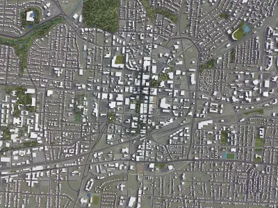 Greensboro Low-poly 3D model