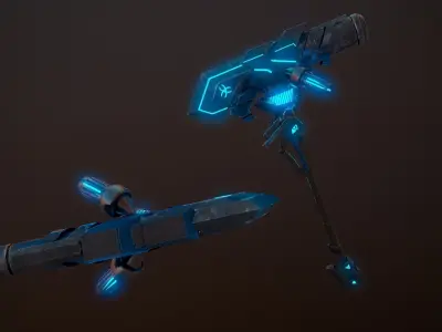 Sci-Fi Battle Axe 2  Low-poly 3D model