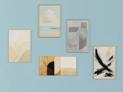 painting photo frame 3d model Low-poly 3D model