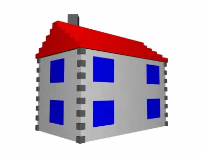 simple house Low-poly 3D model