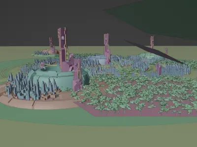 blender futuristic mega city rendered with eevee 3D model
