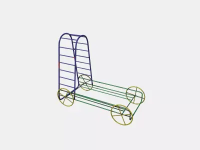 Old Climber On Wheels Low-poly 3D model