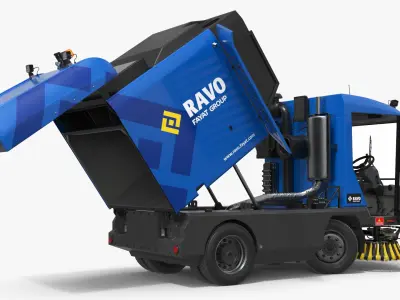  RAVO 5 iSeries Compact Road Sweeper Blue Rigged 