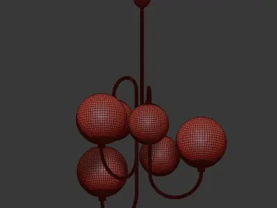 Pelle Chandelier Gooseneck West Elm 3D model