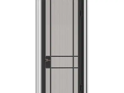 Interior Door in Art Deco style with corrugated glass 3D model
