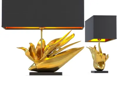 Table Lamp Tropical Flower Strelitzia 3D model
