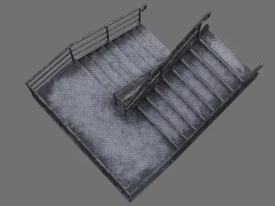 Stair 1B Low-poly 3D model