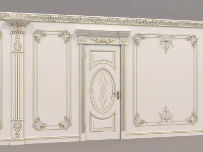 Wall Molding in Classic French style 40 3D model