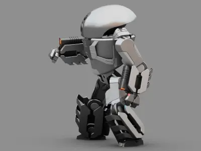Combat Droid nino  rigged character 3D model