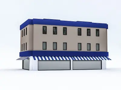 Cartoon Boildings Pack Low-poly 3D model