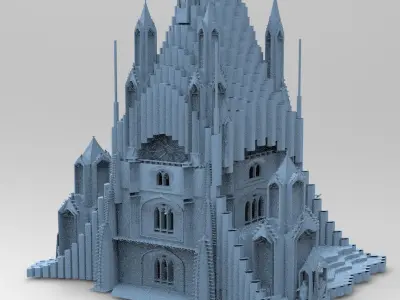 Wizards Tower Irish cathedral Tower 4  3D model