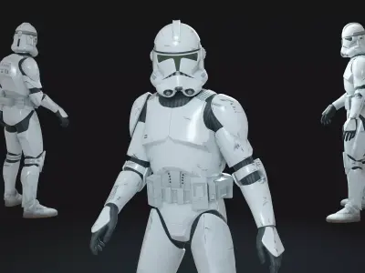 Clone Trooper Animation-Ready Low-poly 3D model