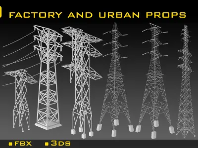 Factory and Urban Props- Vol 02 Low-poly 3D model
