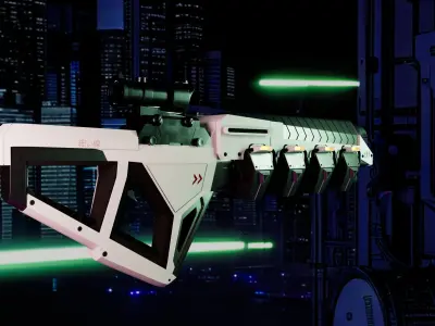 Sci-Fi Railgun 3D model