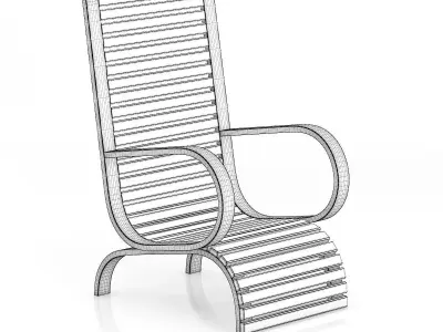 Wooden Armchair 3D model