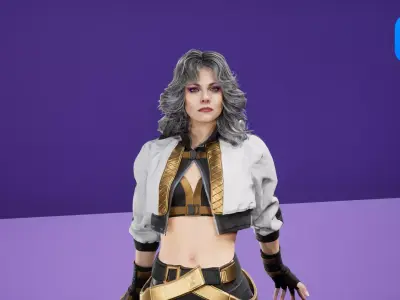 Space Hunter Girl Low-poly 3D model