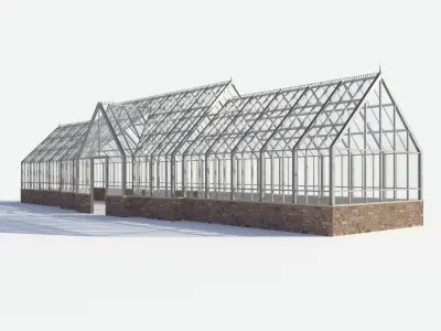 Glasshouse greenhouse hothouse 3D model