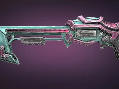 Sci-fi musket Low-poly 3D model