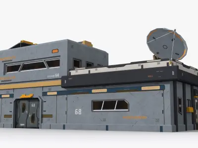Factory Industrial Sci Fi x6 Low-poly 3D model