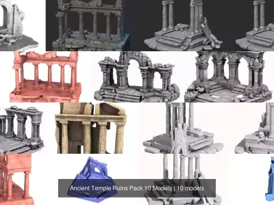 Ancient Temple Ruins Pack 10 Models