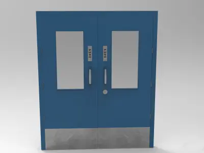 Animated Pharma Door Low-poly 3D model