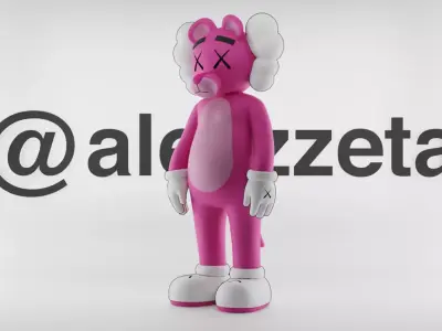 Kaws Pink Panther Textured Low-poly 3D model