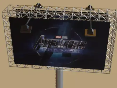 Sign board - low poly - Game Ready - 3D model Low-poly 3D model