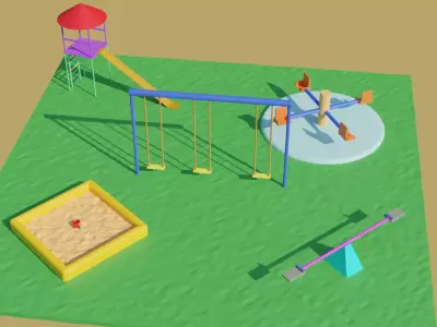 Child Park Low-poly 3D model