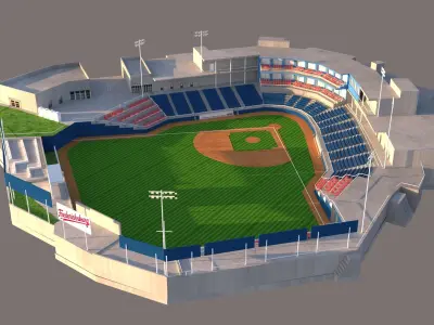 baseball stadium  Low-poly 3D model