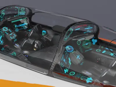 Futuristic Military Fighter Jet White 3D model
