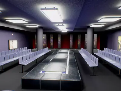 Fashion Show Studio Baked VRAR Ready Low-poly 3D model