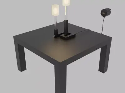 Modern Bedside Lamp on Minimal Table Free 3D model