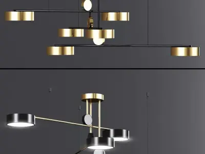 Led Ceiling Chandelier With Swing Lights 3D model