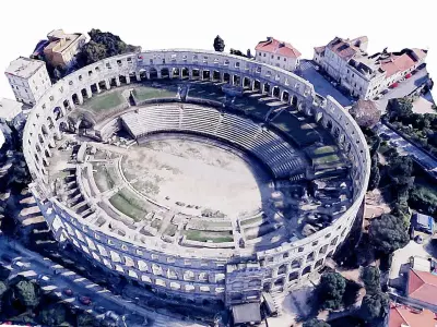 Pula Arena Amphitheatre Low-poly 3D model