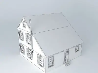 Colonial Saltbox House Free 3D model