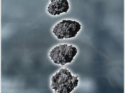 Set four explosions with smoke plume 6 - Modern WW2 WW1 World Wa 3D print model