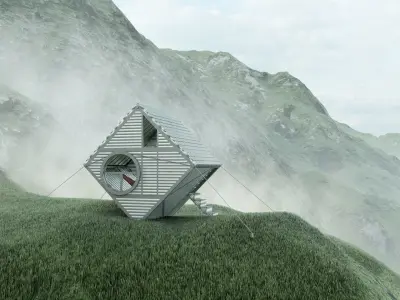 Modern Mountain Shelter Bivouac House 3D model