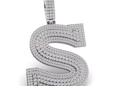 Alphabet Latter S Diamond Pendent 3D print model