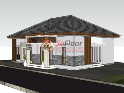 House 20x15m code 536 - Sketchup 3D model 3D model 3D model