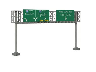 Highway Sign 06 Low-poly 3D model