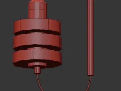 TRIPLE pendant light with cord and glass 3D model