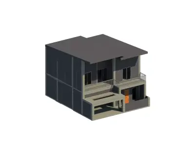Two Floor Tropical Home Design 3D print model