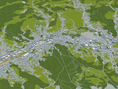 Tuzla Bosnia and Herzegovina 30km Low-poly 3D model