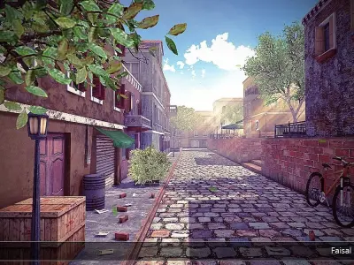 Venice Town Low-poly 3D model