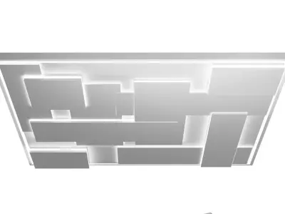 Modern GKL ceiling with lighting 3D model