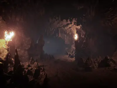 Volcanic Cave Modular Set Low-poly 3D model