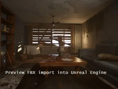 Abandoned Living Room 3D model